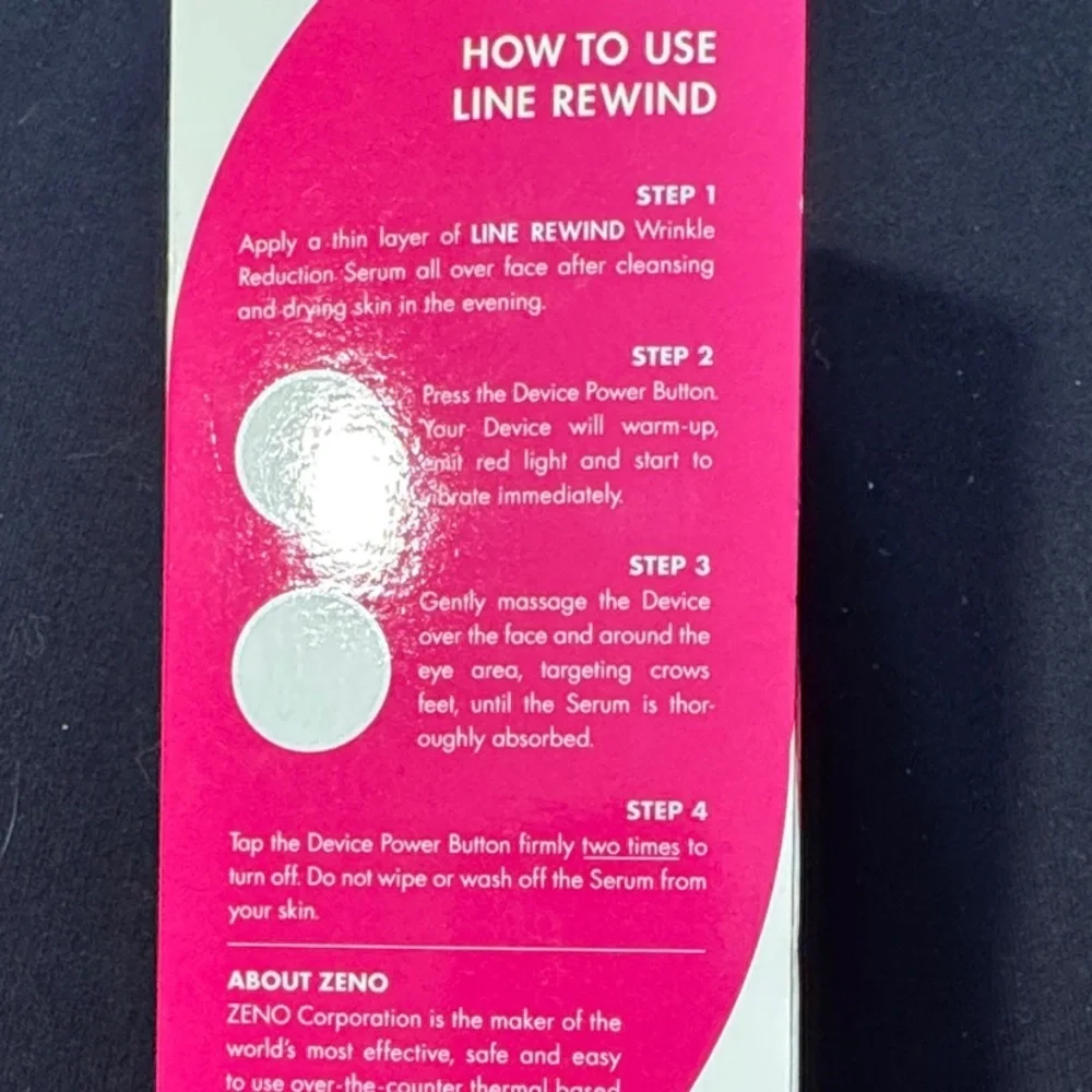 New Zeno Line Rewind Wrinkle Reduction Serum Kit Unopened Box
